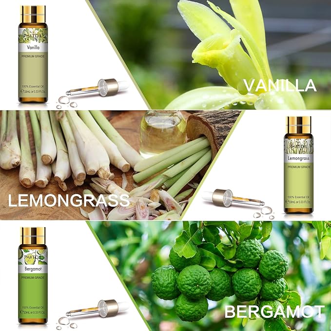 PHATOIL Essential Oil Set for Skin Care, Massage, Diffuser, Aromatherapy