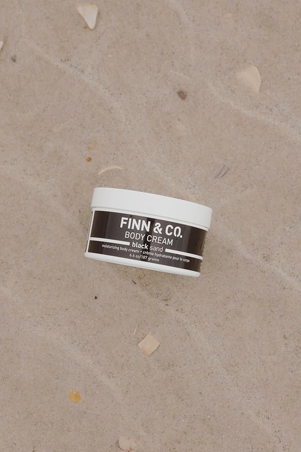 FINN & CO. Black Sand Body Cream, Beach Scent, Daily Hydration, 6.6 oz