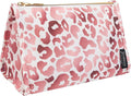 Aosbos Leopard Cosmetic Bag for Women, Travel Makeup Organizer Pouch