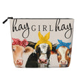 MOLAIGIN Girl Cow Cosmetic Bag For Women, Travel Makeup Bag, Toiletry Zipper Bag, Large Capacity Aesthetic Cases