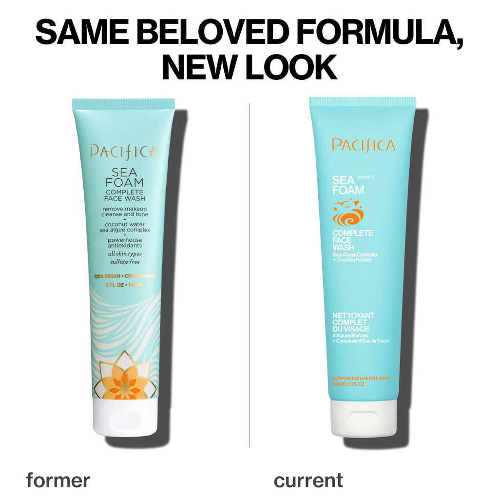 Pacifica Beauty Sea Foam Face Wash, Daily Gentle Foaming Cleanser, With Coconut Water + Sea Algae, Removes Makeup, For Combination and Oily Skin, Vegan & Cruelty Free