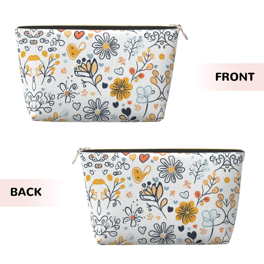 Dultua Mothers Day Gifts Makeup Bag Purse Cosmetic Bag Travel Toiletry Leather Make Up Bags for Mom Wife Women Daughter Boho·Floral