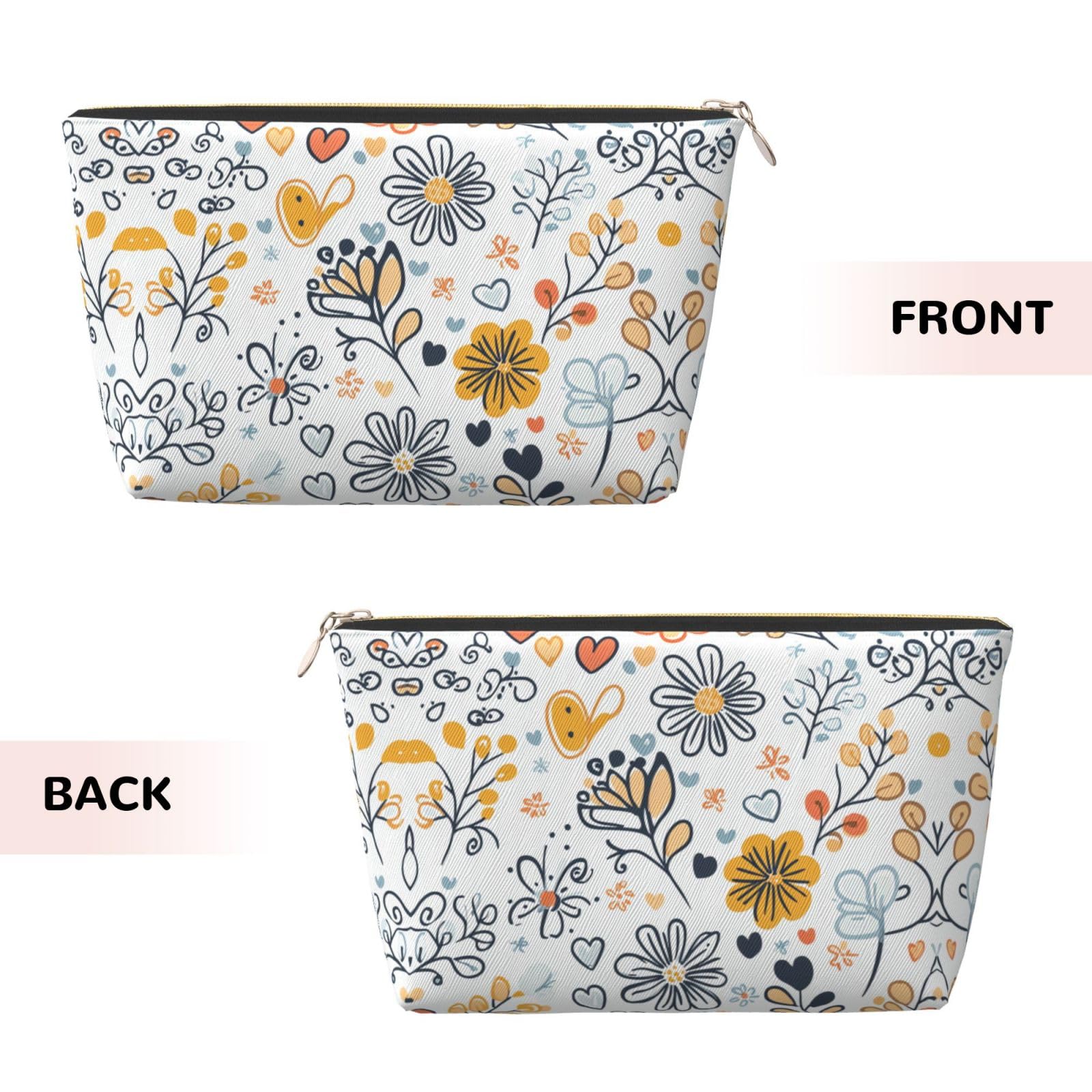Dultua Mothers Day Gifts Makeup Bag Purse Cosmetic Bag Travel Toiletry Leather Make Up Bags for Mom Wife Women Daughter Boho·Floral