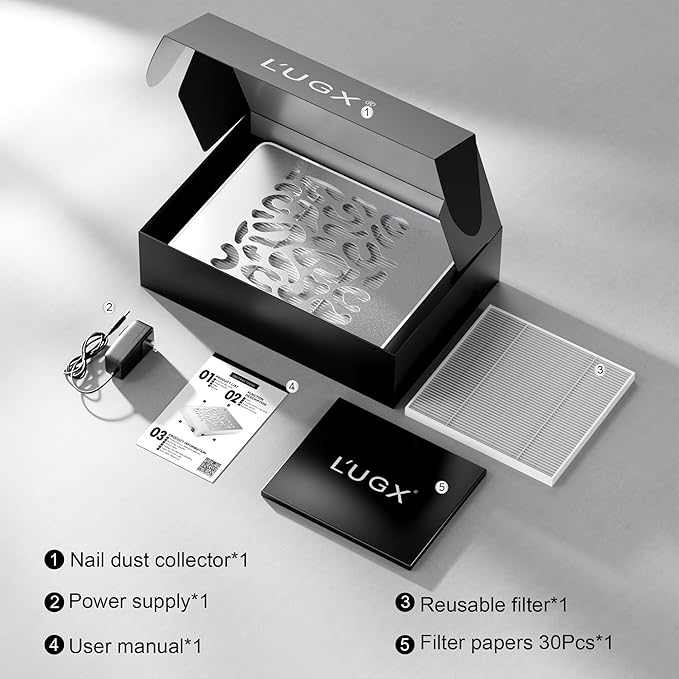 L'UGX Professional Nail Dust Collector, Dust Collector Nail Tech, LG608S