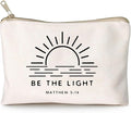HubbgDesign Christian Gifts for Women, Be The Light Matthew 5:14 Makeup Bag, Bible Verse Cosmetic Pouch, Travel Toiletry Organizer for Purse, Religious Gift for Church Retreat, Bible Study, Friends