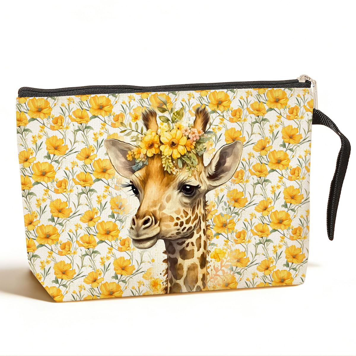 Giraffe Cosmetic Bag Giraffe Gifts Giraffe Themed Gifts Floral Makeup Bag