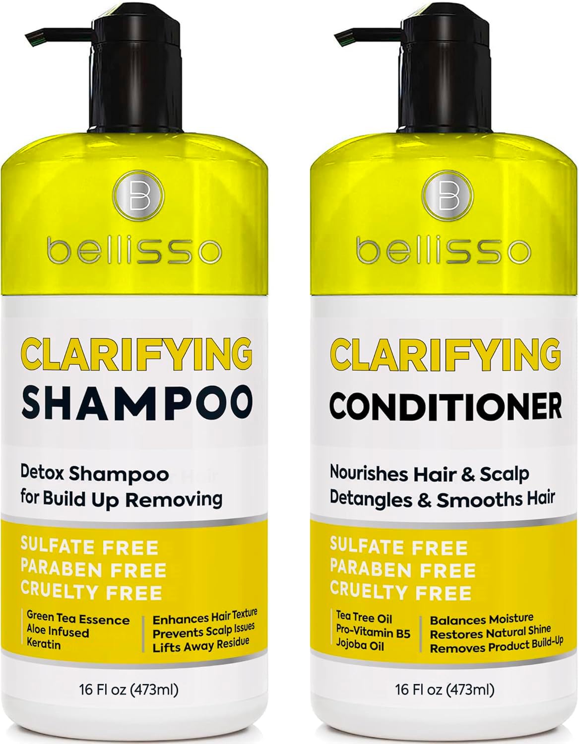 Keratin Shampoo and Conditioner Set - Sulfate Free and Paraben Free - Salon Thickening Treatment for Dry, Damaged, Curly, Frizzy, Straight or Color Treated Hair - Anti Frizz Formula for Women and Men