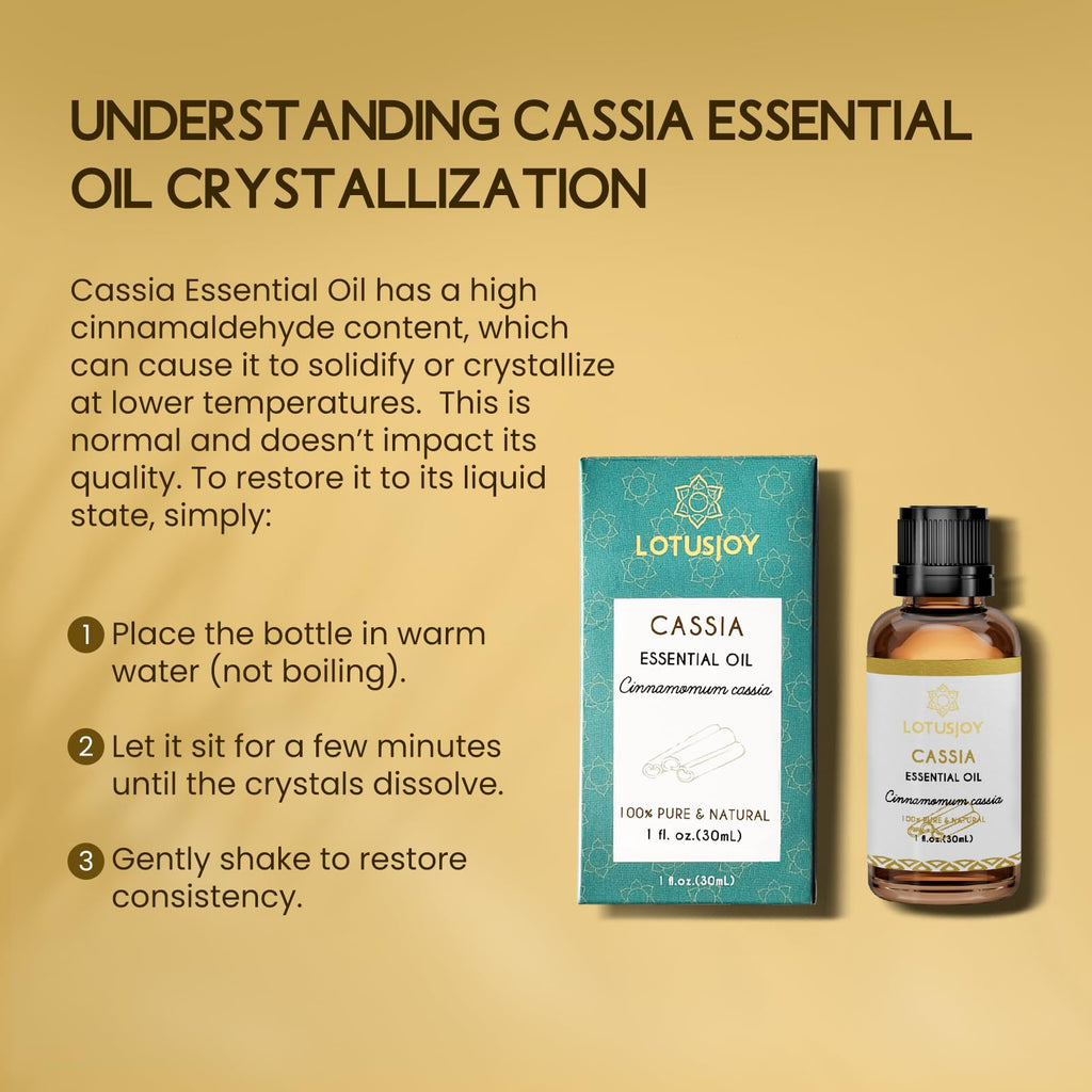 LOTUSJOY Cassia Cinnamon Bark Essential Oil, for Spray, Anointing,1 Oz
