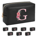 Initial Makeup Bag for Women, Travel Makeup Bag Small Cosmetic Bag, Birthday Gifts for Girls and Women, Teen Girls Gifts Trendy Stuff, Personalized Gifts for Grandkids Teacher Friends Bride Bridesmaid