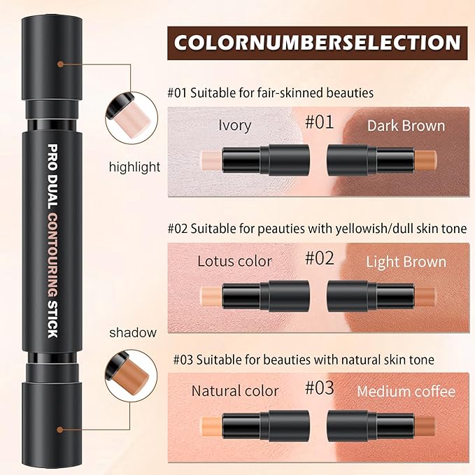 CAHIUYOA 6 Color Cream Contour Highlighter Makeup Kit (Set B)