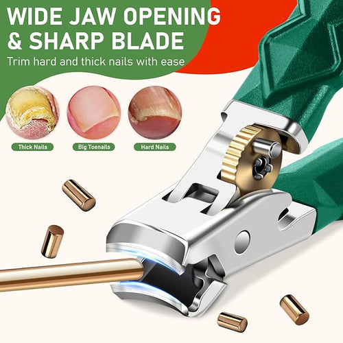 2026 Toenail Clippers for Thick Toenails, Wide Opening Nail Clippers, Heavy Duty Ingrown Toenail Clippers Nail Cutters, Ultra Sharp Slanted Nail Clippers with Long Handle