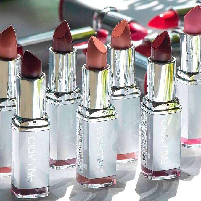 Palladio Herbal Lipstick, Rich Pigmented and Creamy Lip Color, Infused with Safflower, Ginseng, Ginkgo Biloba, Camellia and Aloe, Prevents Lips from Drying, Combats Fine Lines, Long Lasting, Cameo