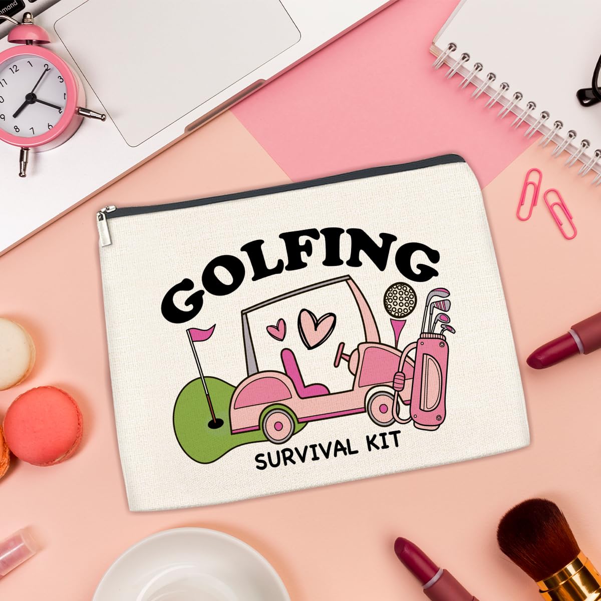 FYDHQSS Golf Gifts Makeup Bag Accessories for Women Golfers Golf Lover
