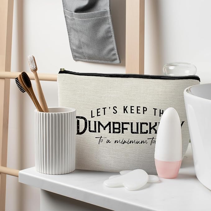 RYYCDOI Funny Makeup Bag - Bad Assed & Cool Gifts for Coworkers & Women - Sarcastic & Gag Gifts - Humor Cosmetic Toiletry Bag