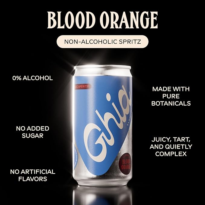 Ghia Non-Alcoholic Le Spritz Blood Orange 8-Pack, Canned Mocktail Mixer
