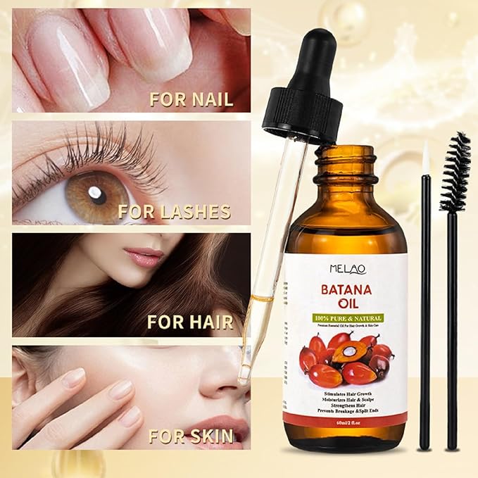 Hobaca Cold-Pressed Batana Oil (60ml) - Hair Growth Serum, Scalp Treatment & Nourishing Oil for Dry, Damaged Hair - Natural, Organic, Chemical-Free (Coconut)