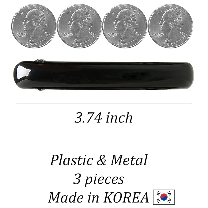 Hair Barrettes for Women, 3 Pack Tortoise Shell Hair Clips for Thick Hair