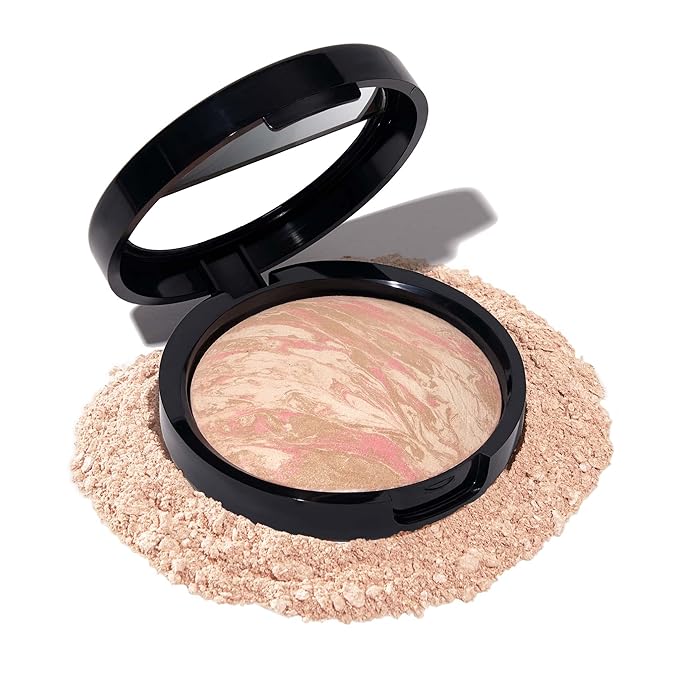 LAURA GELLER NEW YORK Award-Winning Baked Balance-n-Brighten Color Correcting Powder Foundation – Handmade in Italy – Buildable Coverage, Matte Finish – For Mature & Sensitive Skin – 01 Porcelain