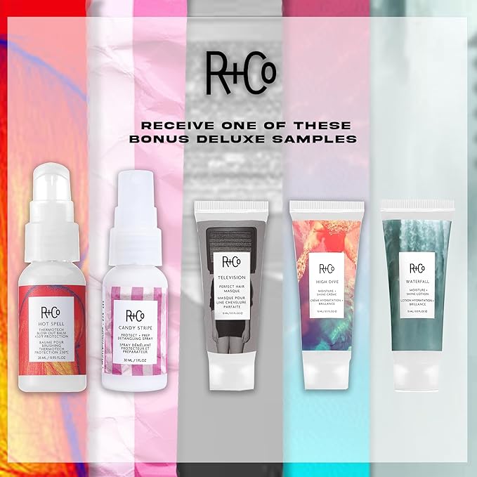 R+Co Television Perfect Hair Shampoo & Conditioner Set + Deluxe Sample (0.5oz) | Smooths, Adds Shine & Volume | Vegan + Cruelty-Free | 33.8oz (Pack of 2)