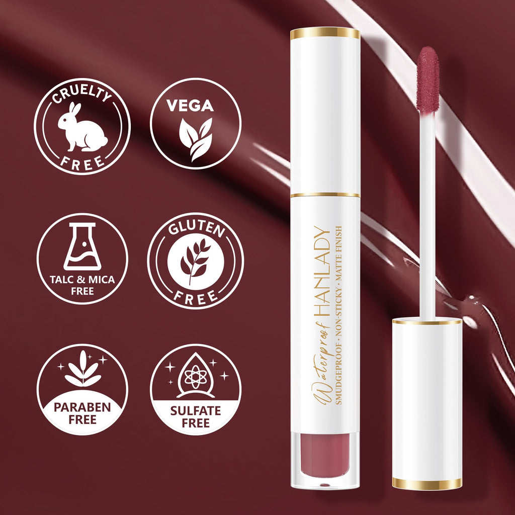 HANLADY Dark Purple Lipstick Long Lasting Lipsticks for Women Smudgeproof