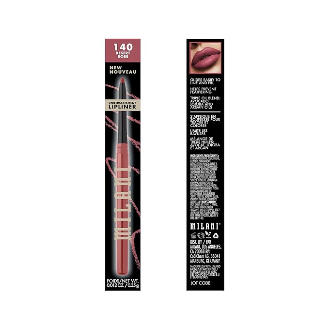 Milani Understatement Lipliner Pencil - Highly Pigmented Retractable Soft Lip Liner Pencil, Easy to Use Lip Makeup - Desert Rose