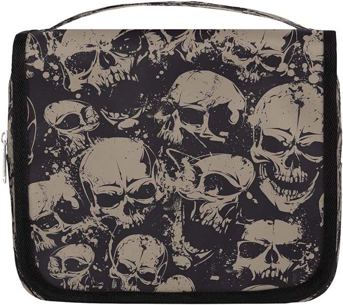 Skull Travel Toiletry Bag Women Men Hanging Cosmetic Organizer Portable