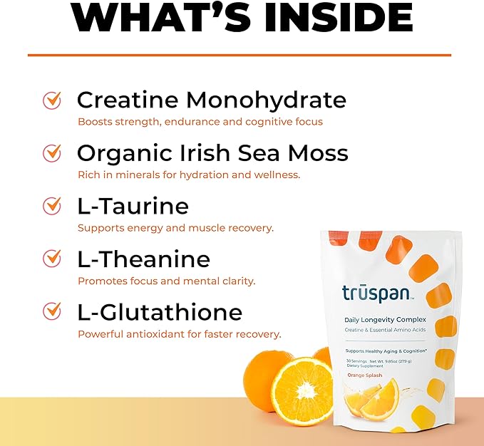 TruSpan Creatine Monohydrate Powder for Men & Women, Micronized Sugar Free