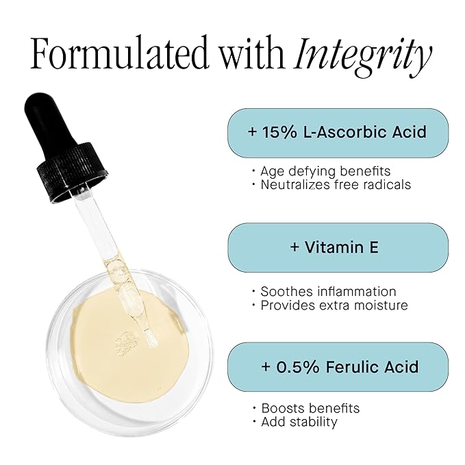 Brandefy Vitamin C Face Serum 15% L. Ascorbic Acid, Ferulic Acid.5% + Vitamin E for Self Care and Beauty, Face Dark Spot Corrector and Anti Aging 1oz, Made In The USA
