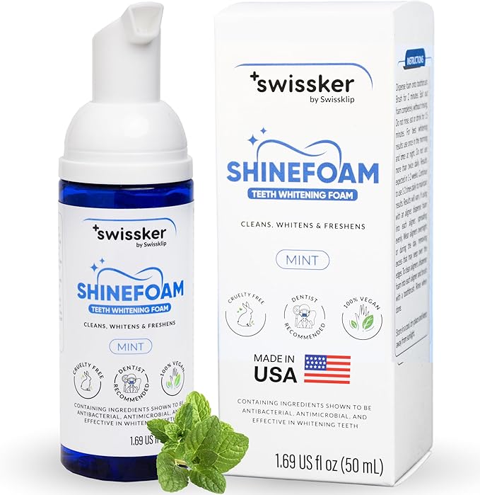 Swissker by Swissklip ShineFoam Teeth Whitening Foam – Stain Remover