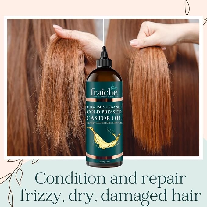 Castor Oil Organic Cold Pressed for Hair Growth & Skin - Aciete De Recino