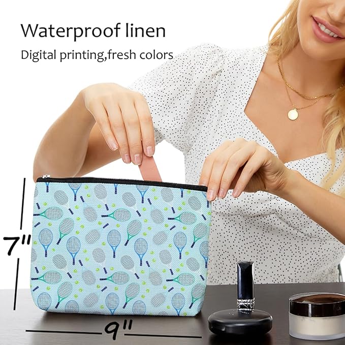 Inspirational Tennis Makeup Bag Accessories Cosmetic Bag Blue
