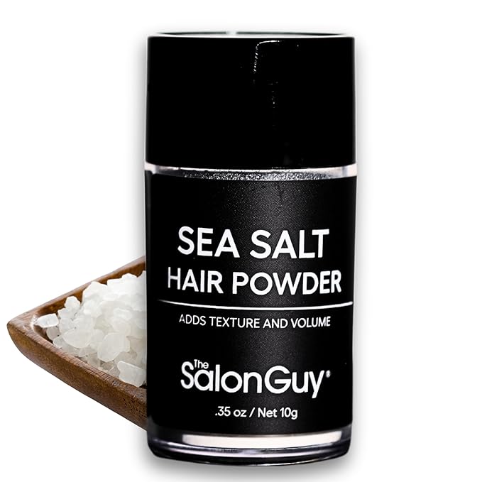 THESALONGUY Sea Salt Hair Texture Powder for Men & Women – Volumizing & Texturizing Styling Powder, Matte Finish, Root Lift & Beachy Waves, Lightweight Flexible Hold, Talc-Free,.35 oz / 10g