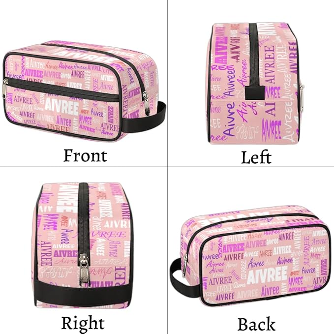 KFNHN Custom Travel Toiletry Bag for Women Makeup Bag Light Pink Background