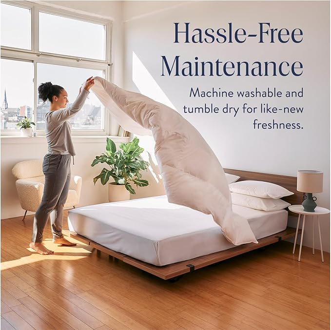 Brooklinen All Season Luxury Down Comforter, 100% Natural Canadian Duck Down Duvet Insert - 700 Fill Power, 100% Cotton Shell, Baffle Box Construction, Twin/Twin XL Size Comforter
