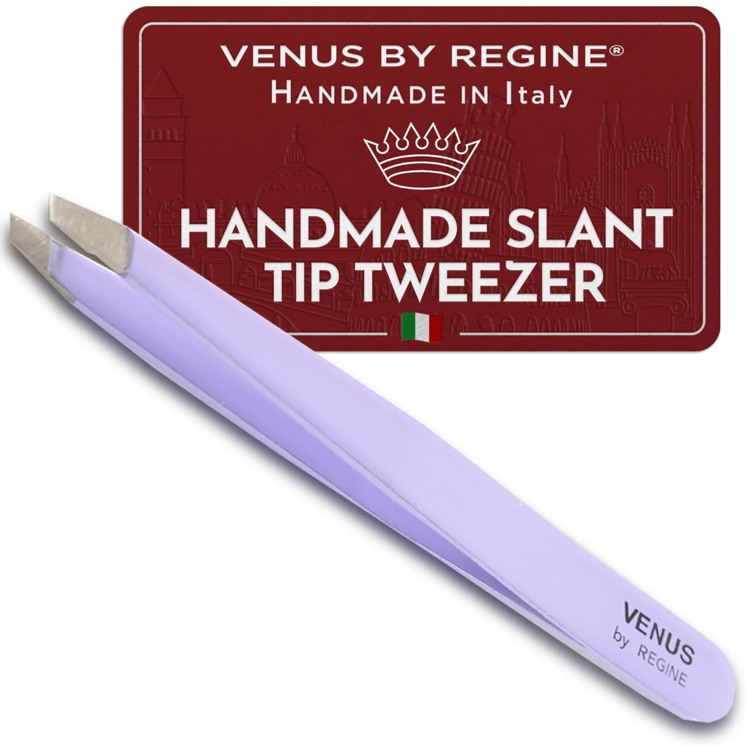 Regine Venus Lavender Slant Tweezers for Eyebrows & Facial Hair