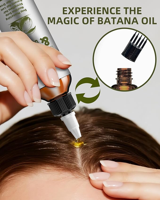 Ktintar 100% Natural Raw Batana Oil for Hair Growth, Dr Sebi Hair Growth Oil From Honduras, Thicker & Stronger Hair, Prevents Hair Loss, Eliminates Split Ends 8.46 Fl Oz (Pack of 1)