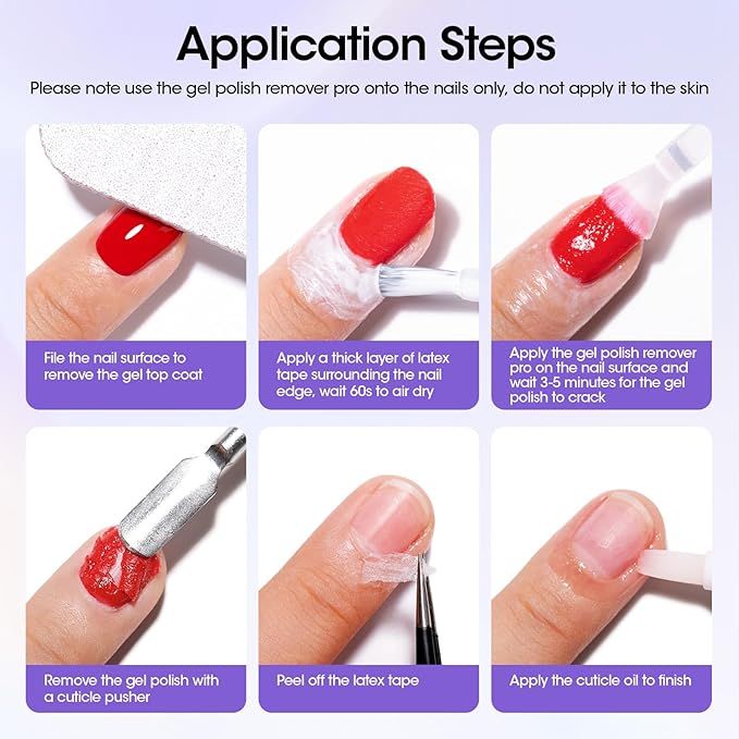 GELLEN Gel Nail Polish Remover, Gel Remover for Nails Quickly in 2-5 Minutes, Easy Use No Need to Soak or Wrap, Professional Nail Gel Remover Kit, Gel Polish Remover Pro