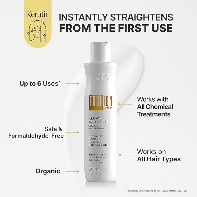 Fashion Gold Progressiva Keratin Hair Treatment for Straightening, 300g