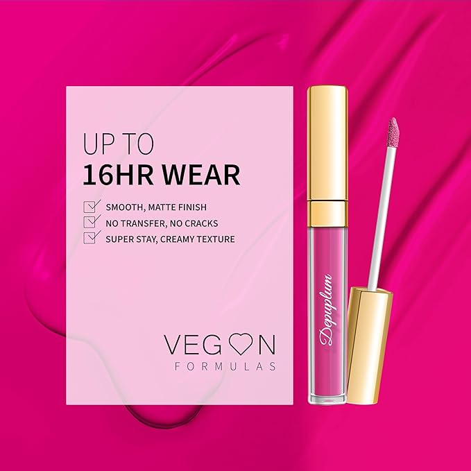Depuplum Hot Pink Lipstick Matte for Women ColorStay Long Lasting Lipsticks