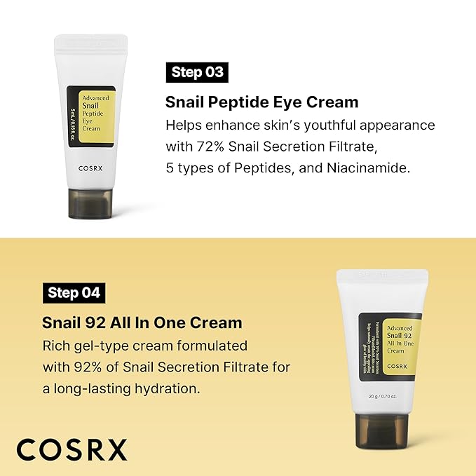 COSRX All About Snail Mucin Korean Skin Care Set, Mini Travel Essentials