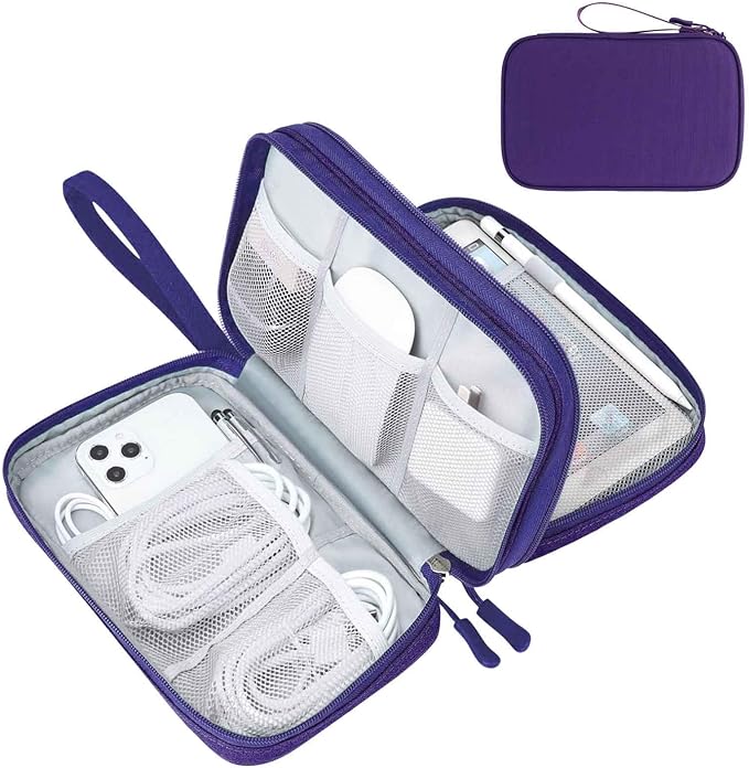 FYY Electronic Organizer, Travel Tech Pouch Bag, Large, Purple
