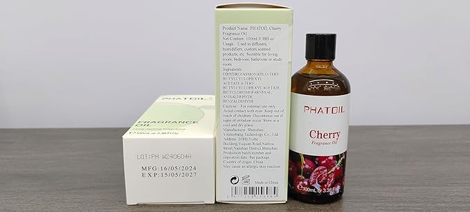PHATOIL Cherry Fragrance Oil for Diffuser Aromatherapy 3.38FL.OZ