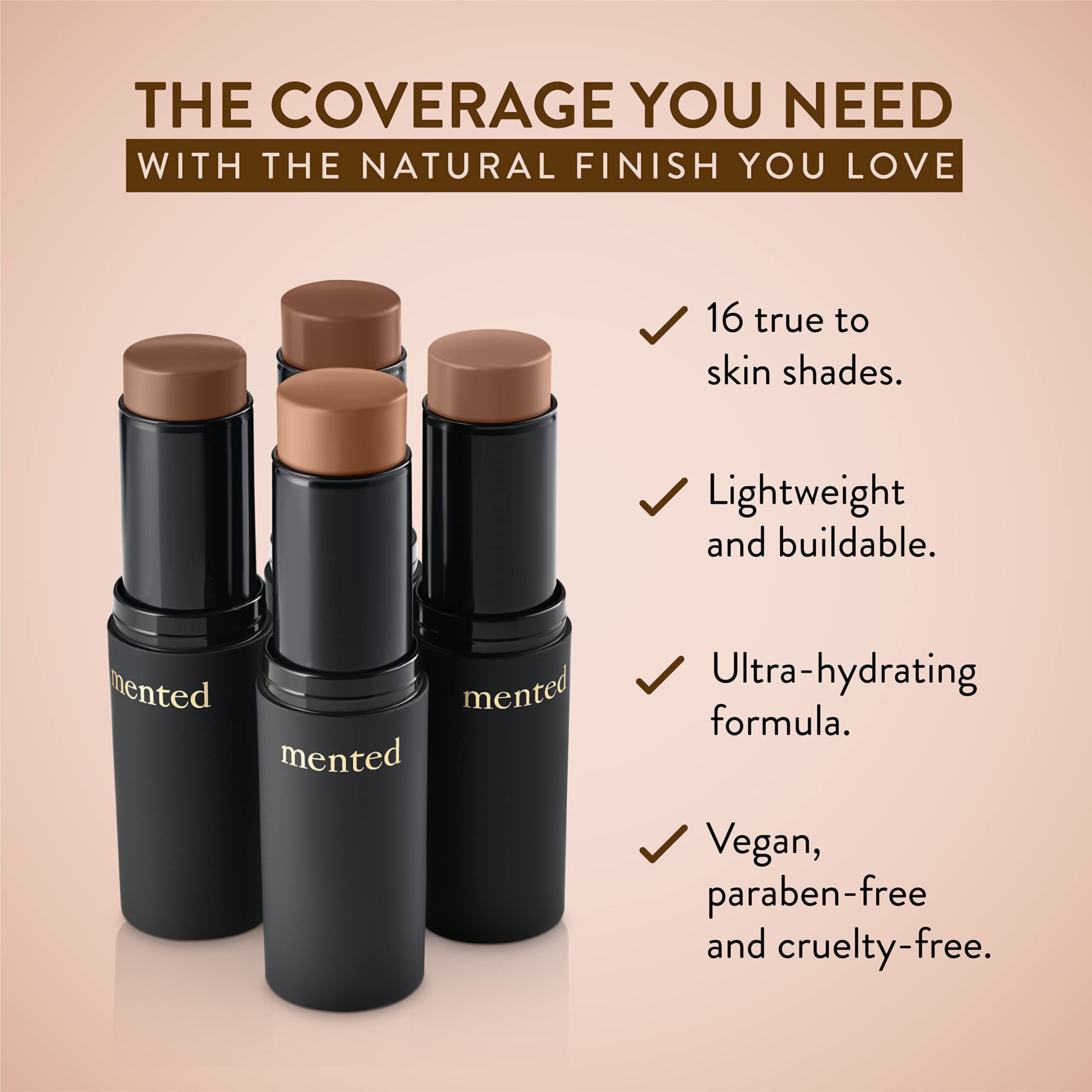 Mented Cosmetics Stick Foundation Make Up, Vegan and Cruelty Free, M40