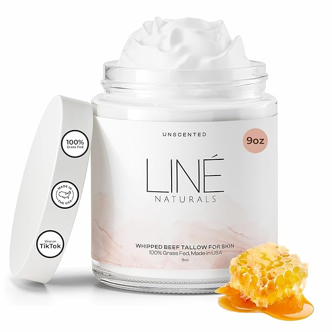 Liné Naturals Grass-Fed Whipped Beef Tallow, Face & Body, Unscented