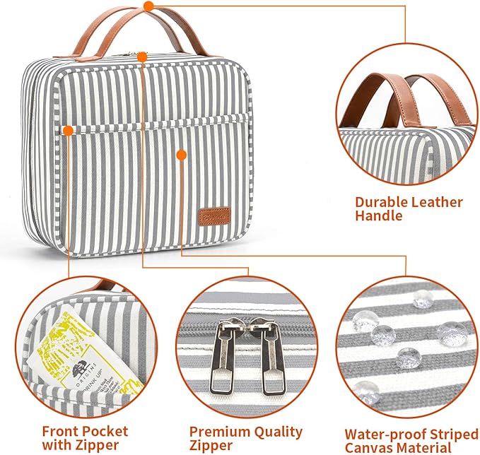 Bosidu Hanging Travel Toiletry Bag, Large Capacity Cosmetic Travel Toiletry Organizer for Women with 4 Compartments & 1 Sturdy Hook, Perfect for Daily Use/Valentines' Day