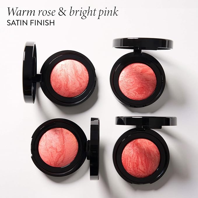 LAURA GELLER NEW YORK Baked Blush-n-Brighten for Mature Skin - 04 Cherry Custard - Powder Blush Won't Settle into Fine Lines - Buildable Natural Finish – Longlasting Formula - Made in Italy