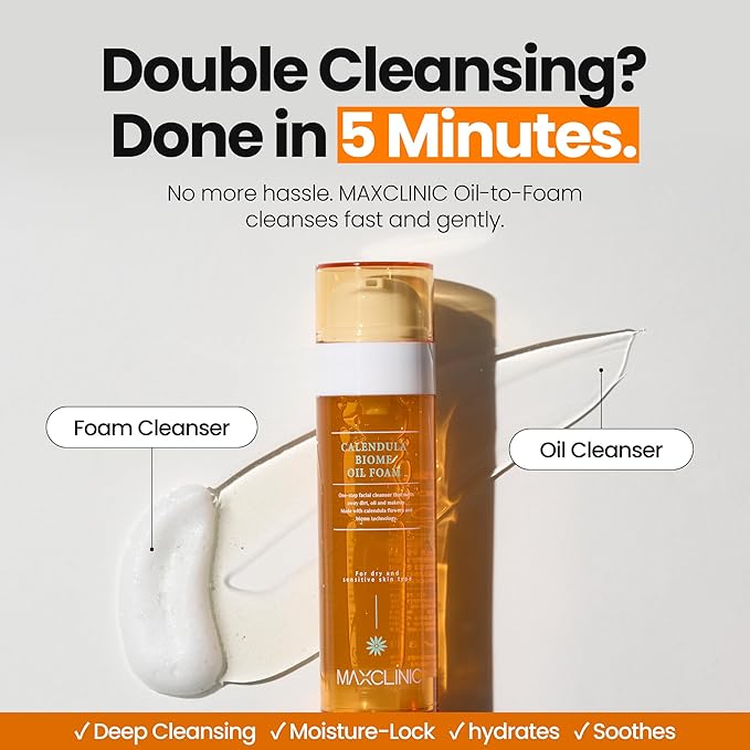 MAXCLINIC K Beauty Calendula Biome Oil To Foam - Makeup Face Wash Cleanser