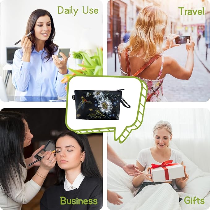 Gloppie Makeup Bag Small Cosmetic Bag for Purse Zipper Make Up Pouch