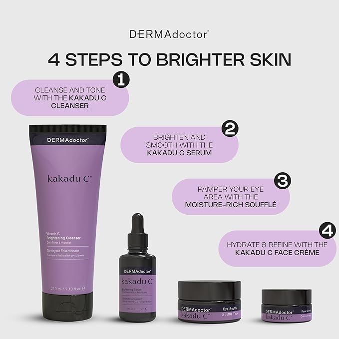 DERMAdoctor Vitamin C Face Wash, Daily 3-in-1 Kakadu Plum Cleanser, 7.1 oz