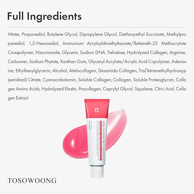 TOSOWOONG PDRN Collagen Jelly Cream for Firming, Uneven Tone & Glow
